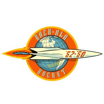 Rock-Ola Rocket Porcelain Sign - Extremely Limited