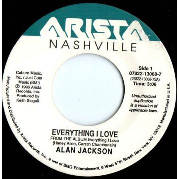 Single 45: Alan Jackson – Everything I Love / It's Time You Learned About Good-Bye