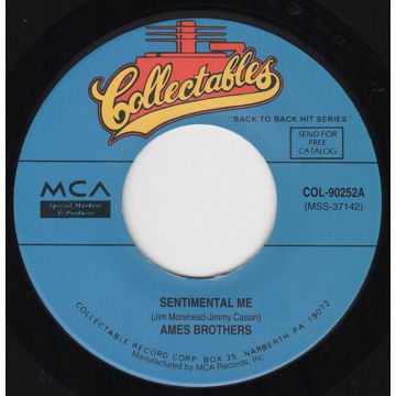 Single 45: Ames Brothers ‎– Sentimental Me / Rag Mop