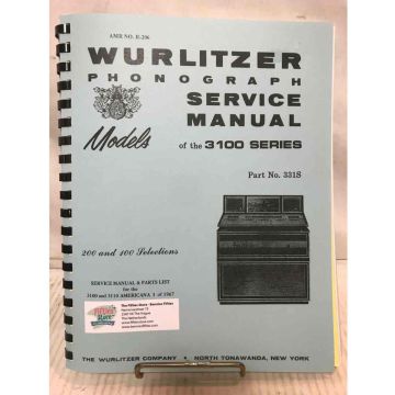 Wurlitzer 3100 And 3110 Americana I Jukebox Service Manual And Parts List