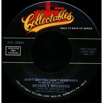 Single 45: Beverly Bremers / Jigsaw – Don't Say You Don't Remember / Sky High