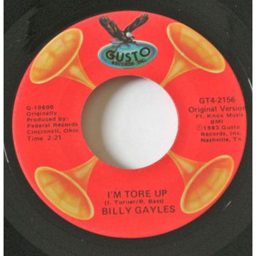 Single 45: Billy Gayles / The Blue Tones ‎– I'm Tore Up / Shake, Shake