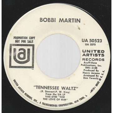 Single 45: Bobbi Martin ‎– Your Cheatin' Heart / Tennessee Waltz