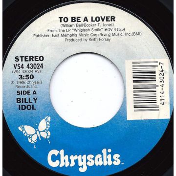 Single 45: Billy Idol ‎– To Be A Lover / All Summer Single