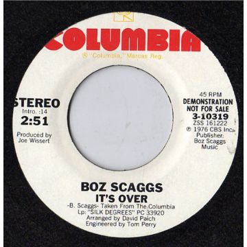 Single 45: Boz Scaggs ‎– It's Over Mono / Stereo