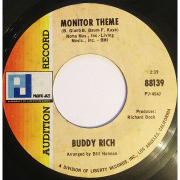 Single 45: Buddy Rich ‎– Norwegian Wood (This Bird Has Flown) / Monitor Theme