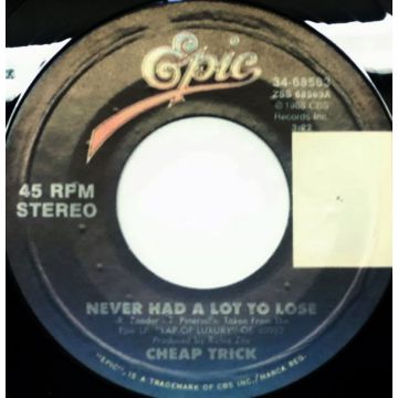 Single 45: Cheap Trick ‎– Never Had A Lot To Lose / All We Need Is A Dream
New old stock rock vinyl 1989