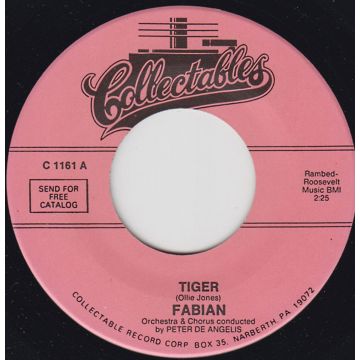 Single Vinyl 45: Fabian – Tiger / Mighty Cold (To A Warm Warm Heart)