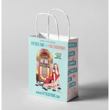 10 x Jukebox Pin-Up Fifties Store Bags