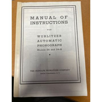 Wurlitzer 24 24a manual of instructions copy 