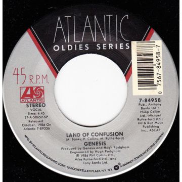 Single 45: Genesis ‎– Land Of Confusion / Tonight, Tonight, Tonight