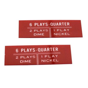 Seeburg Escutcheon Inserts In Titlestrip Holders (Red) Model 100B/C