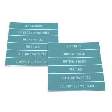 Seeburg Jukebox Model BL/C Classification Strips For Titlestrip Holders (Turqoise) 