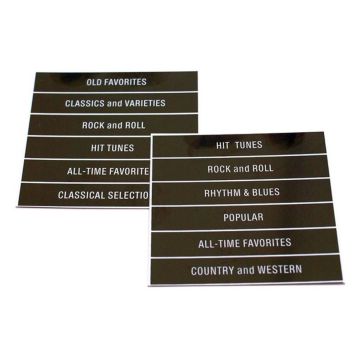 Seeburg Jukebox Model 220/222 Classification Strips For Titlestrip Holders (Black)