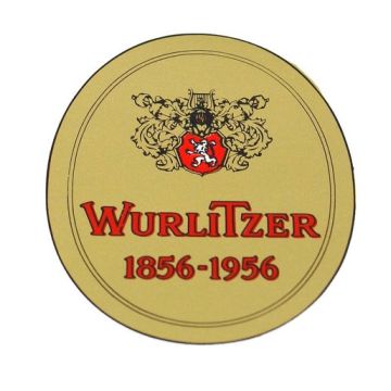 Wurlitzer 1900 - 2000 watertransfer 1856-1956 op afdekbordje