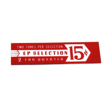 Seeburg EP Price Card In Drum Red Model V / VL / KD200 - Right