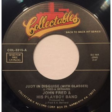 Vinyl Single 45: John Fred & His Playboy Band ‎– Judy In Disguise / Hey Hey Bunny