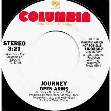 Single 45: Journey - Open Arms Stereo / Stereo