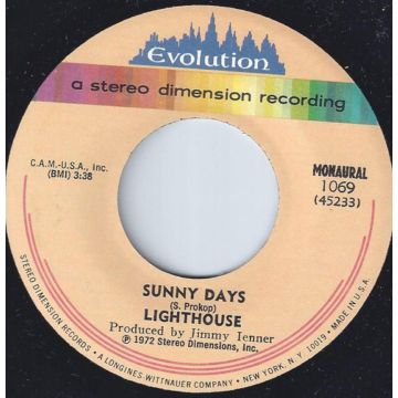 Single 45: Lighthouse ‎– Sunny Days / Lonely Places
New old stock pop/rock vinyl 1972