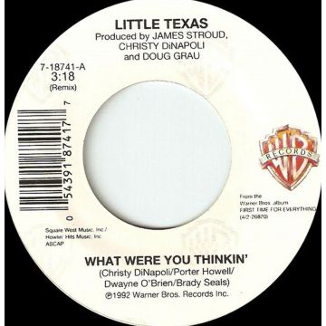 Single 45: Little Texas ‎– What Were You Thinkin' / Just One More Night
New old stock Country vinyl 1992