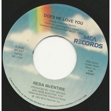 Single 45: Reba McEntire ‎– Does He Love You / Straight From You