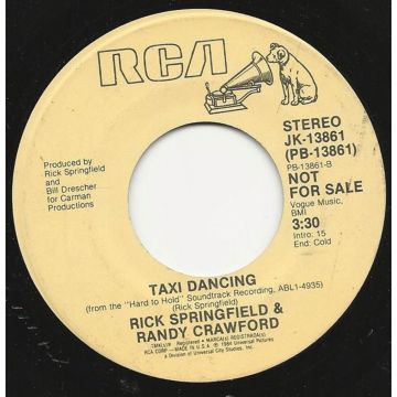 Single 45: Rick Springfield And Randy Crawford ‎– Taxi Dancing / Taxi Dancing