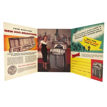 Original Wurlitzer 2000 Jukebox Brochure And Interest Form